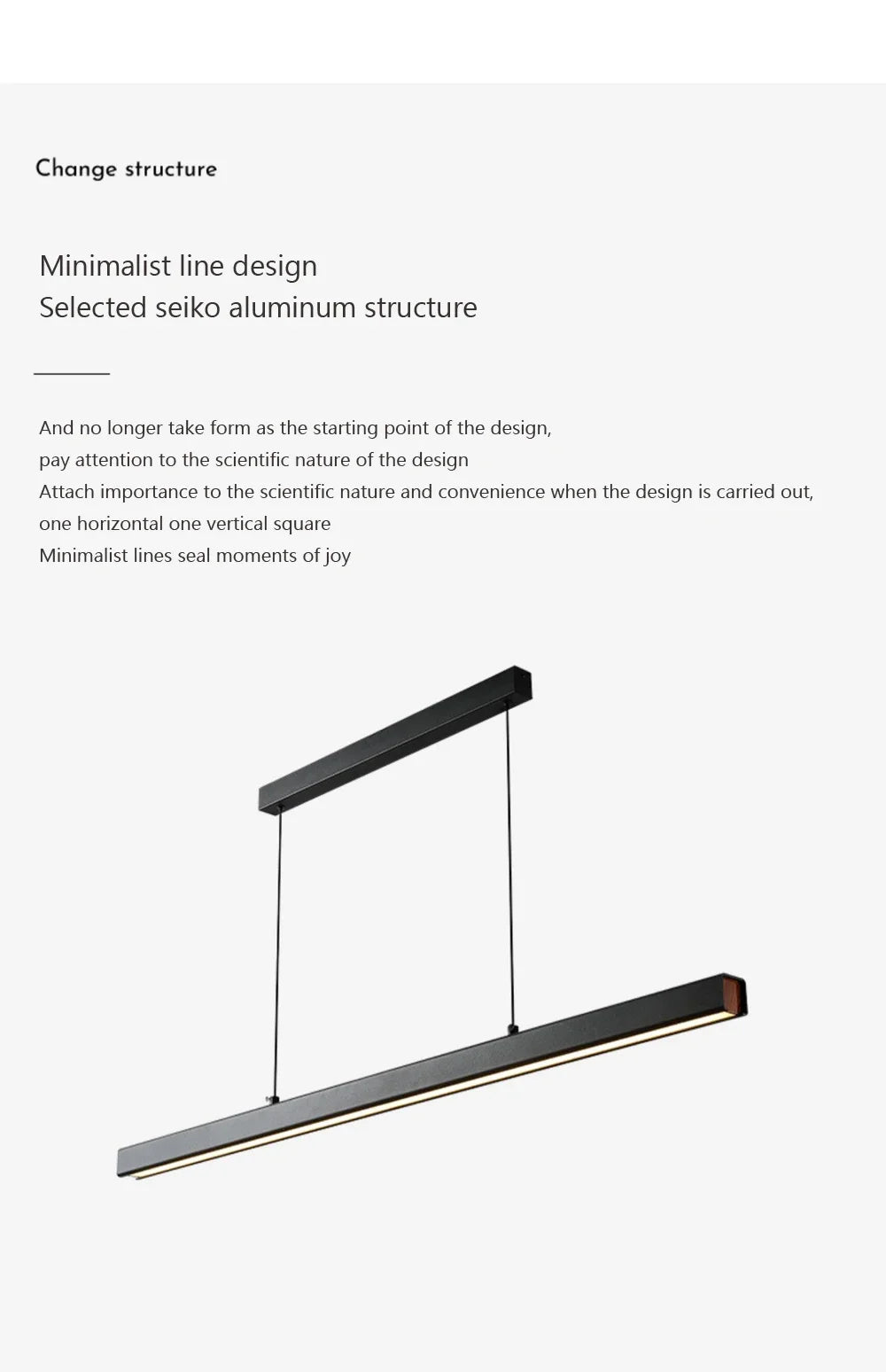 Moderne langwerpige LED-hanglamp voor eetkamer en woonkamer
