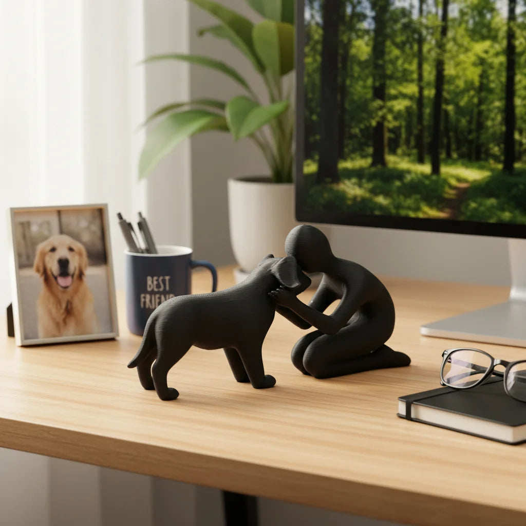 Beeldje Baasje met Hond – 18 cm