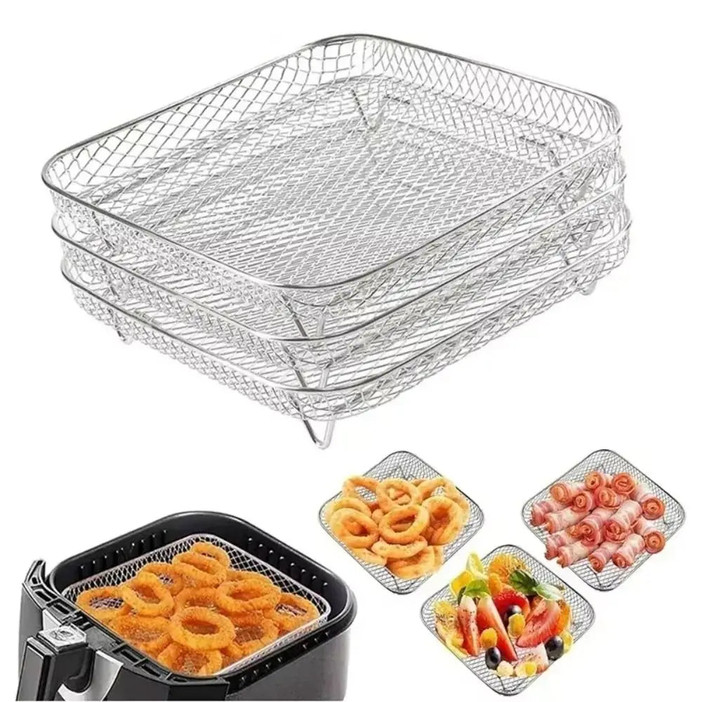 Stapelbaar RVS Airfryerrek – Grillmandje