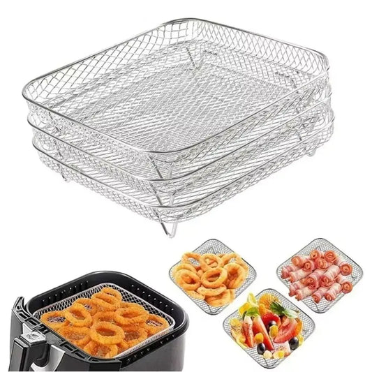 Stapelbaar RVS Airfryerrek – Grillmandje