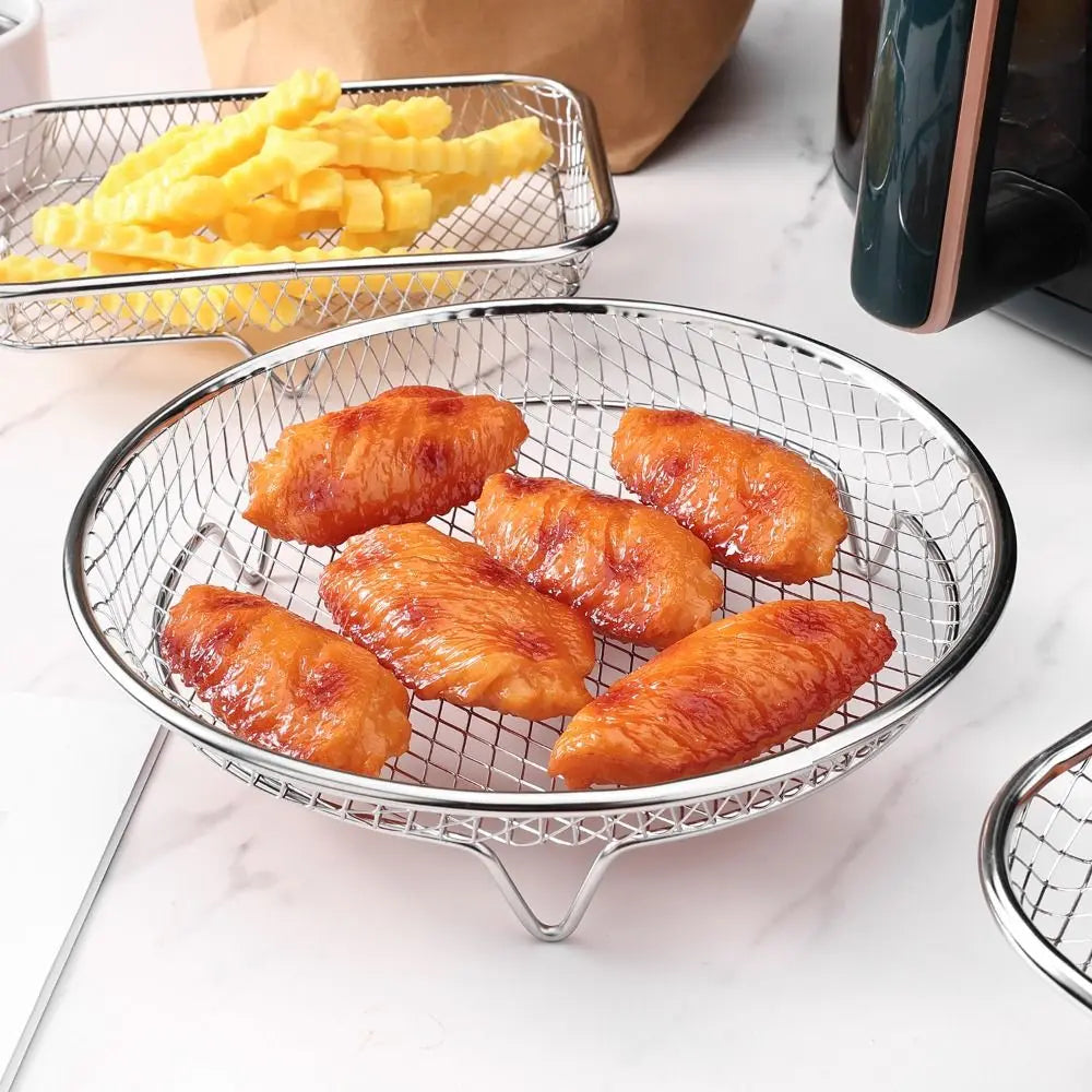 Stapelbaar RVS Airfryerrek – Grillmandje