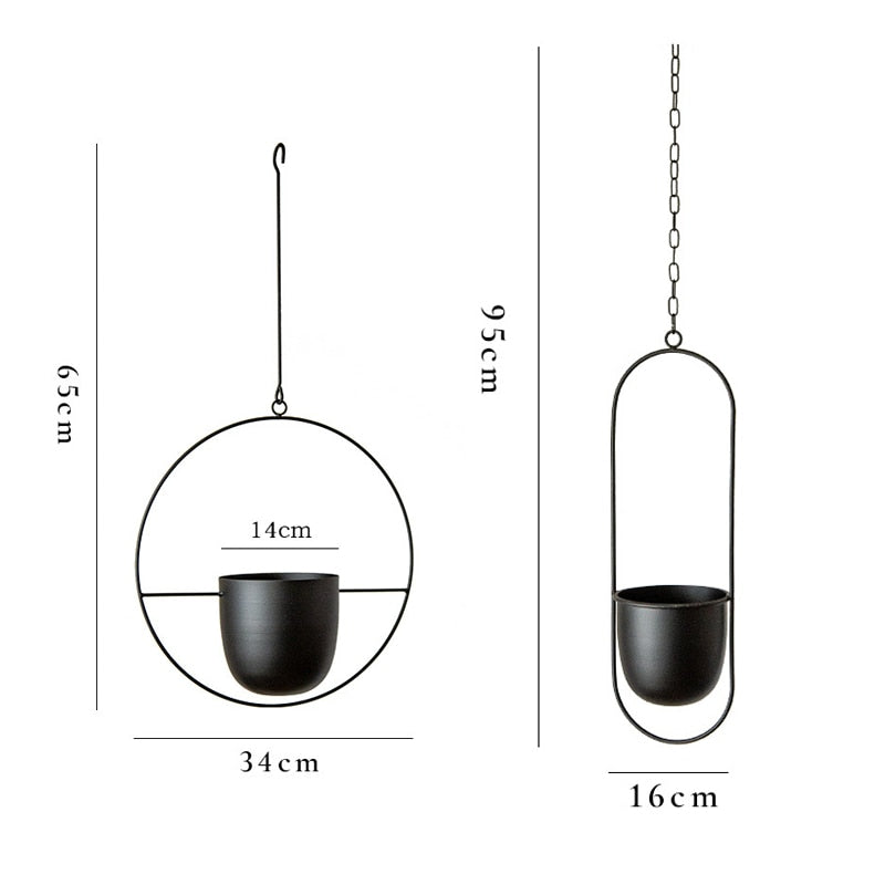 hangende bloempot - Metalen ketting - Zwaaiende bloemenmand