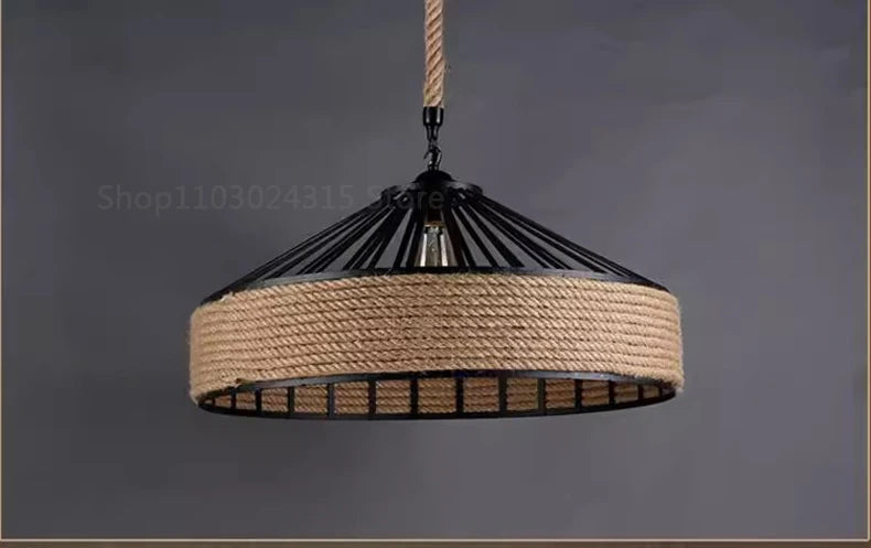 Klassieke Henneptouw hanglamp – Retro industrieel Design