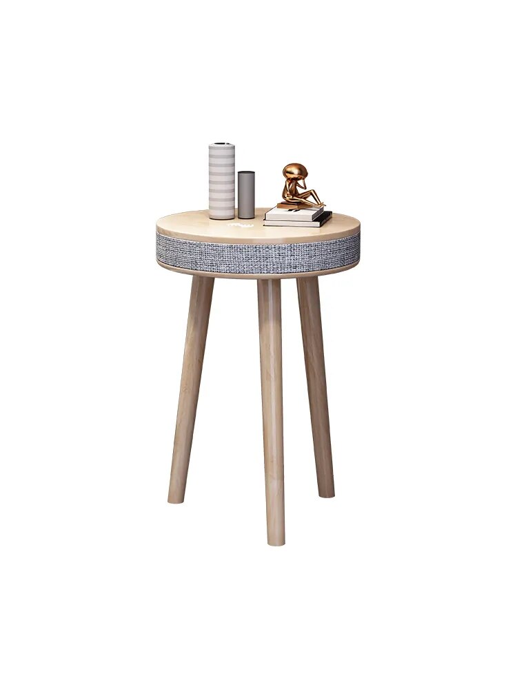 Nordic Stijl Slimme Hoektafel met Draadloze Oplading en Bluetooth Speaker