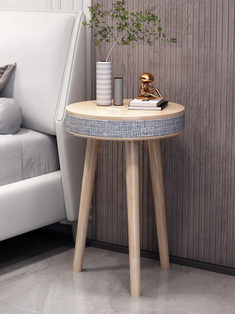 Nordic Stijl Slimme Hoektafel met Draadloze Oplading en Bluetooth Speaker