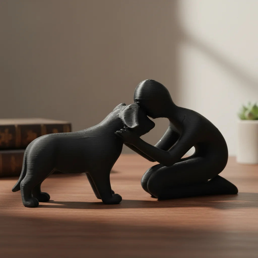 Beeldje Baasje met Hond – 18 cm