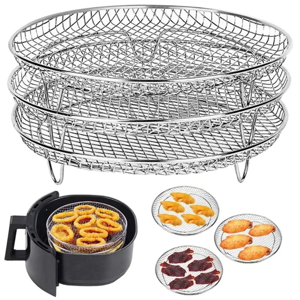 Stapelbaar RVS Airfryerrek – Grillmandje