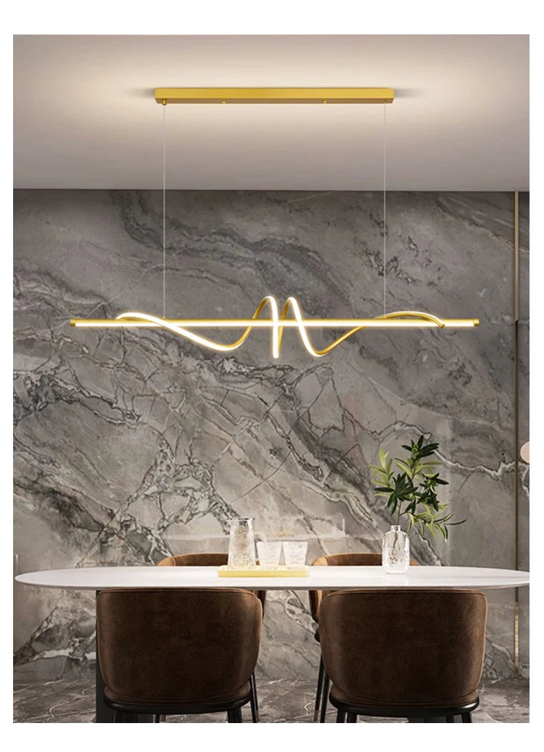 Moderne LED hanglamp 100 of 120 cm – zwart, goud of wit