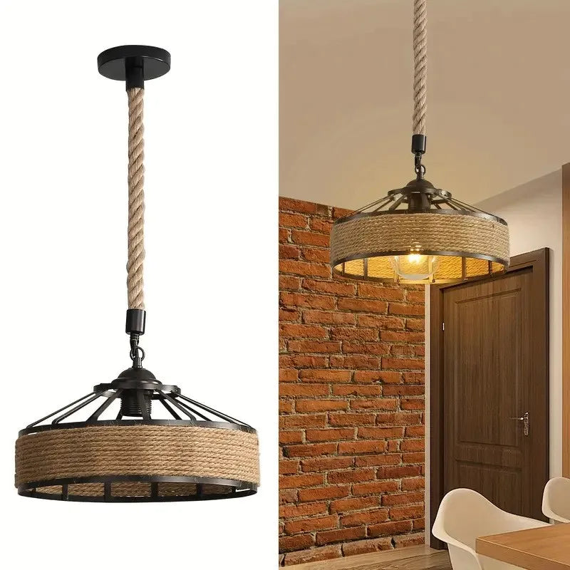 Klassieke Henneptouw hanglamp – Retro industrieel Design