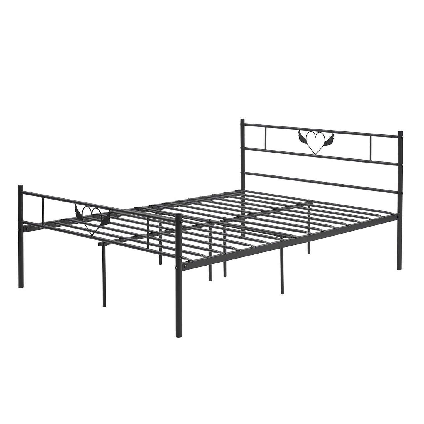 EGOONM Tweepersoonsbed / eenpersoonsbed, metalen bed frame - Zwart