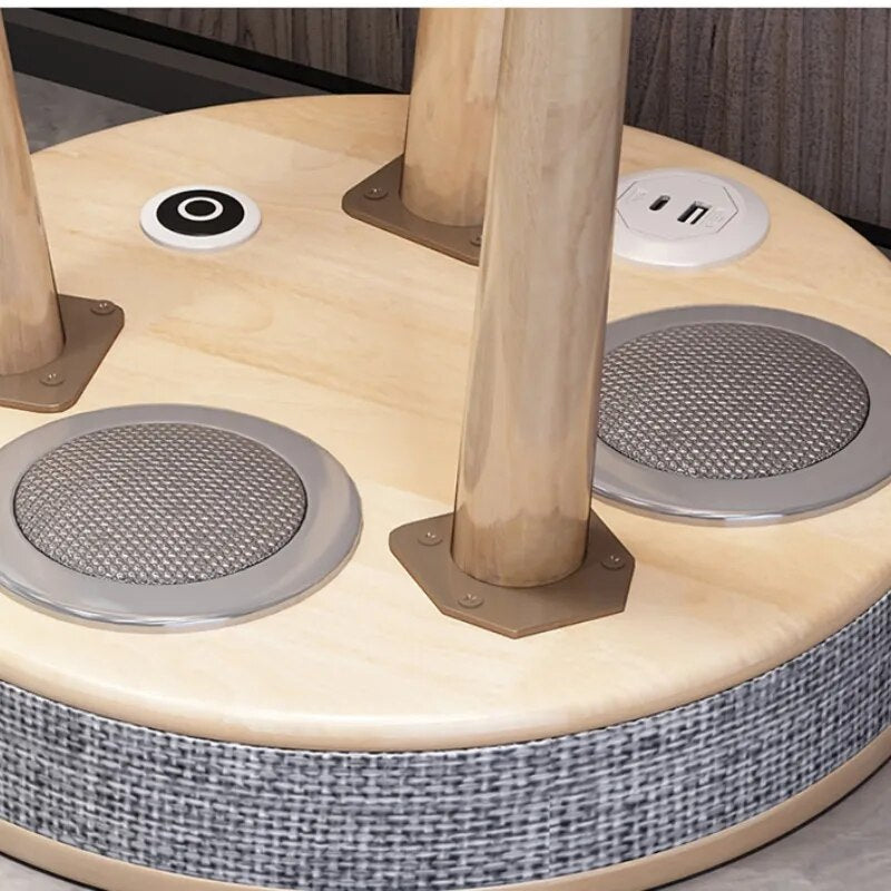 Nordic Stijl Slimme Hoektafel met Draadloze Oplading en Bluetooth Speaker