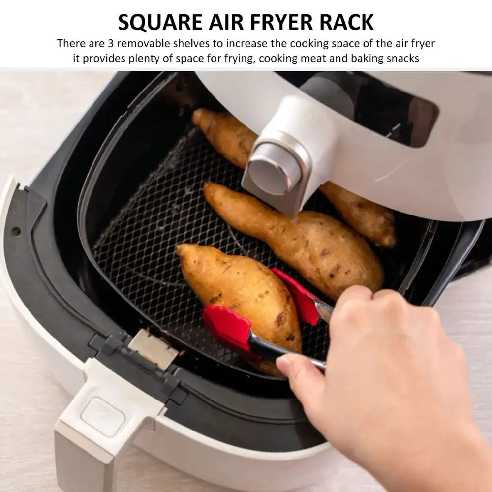 Stapelbaar RVS Airfryerrek – Grillmandje