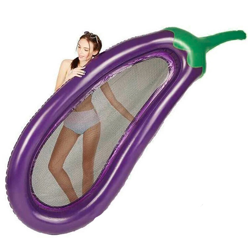 Reuzen opblaasbaar zwembad luchtbed - Aubergine vorm (180cm)