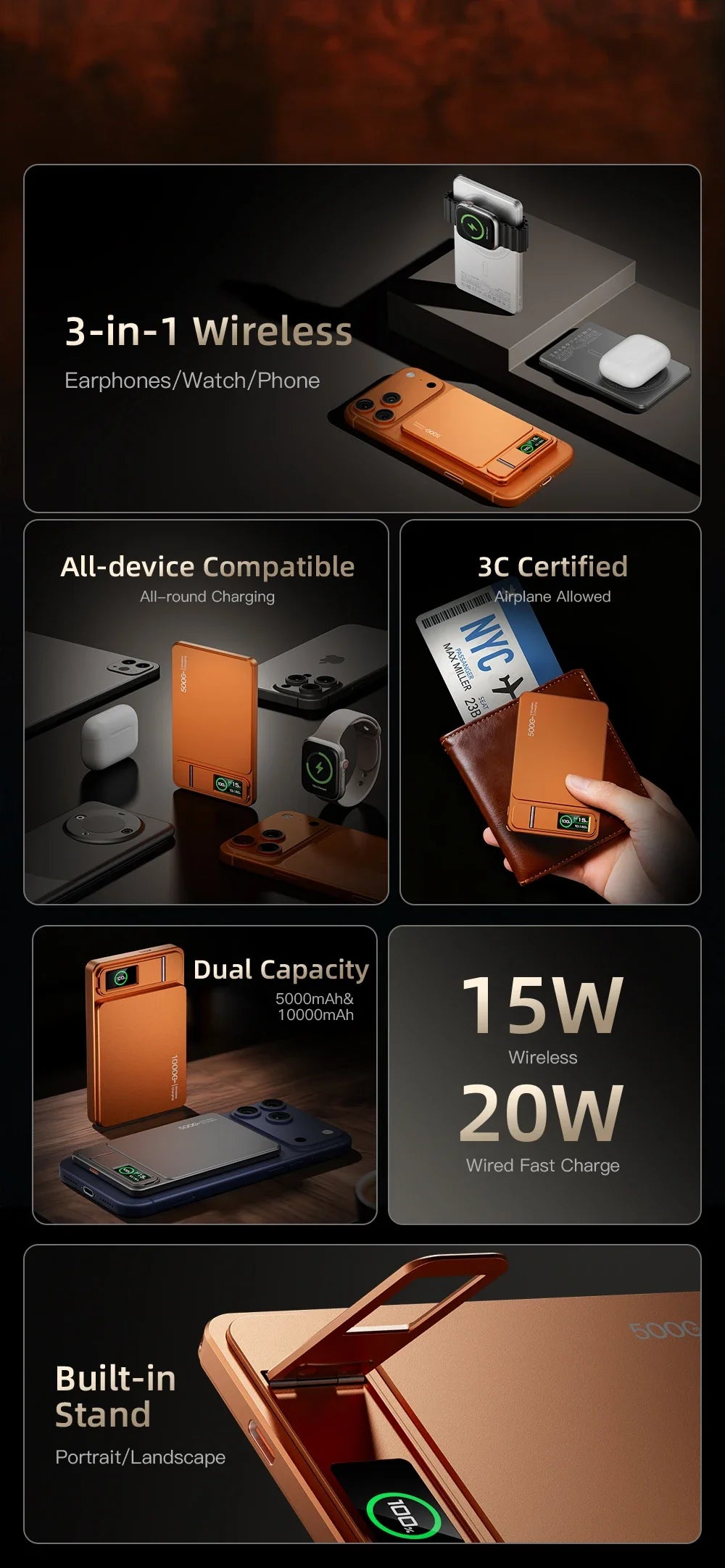 Magnetische Powerbank 5.000/10.000 mAh – 20W