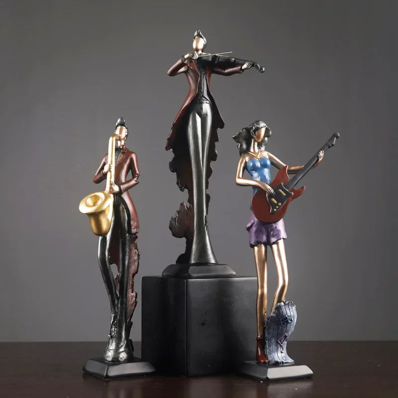 Muziekinstrumenten Harsbeeldjes - Decoratieve figuren