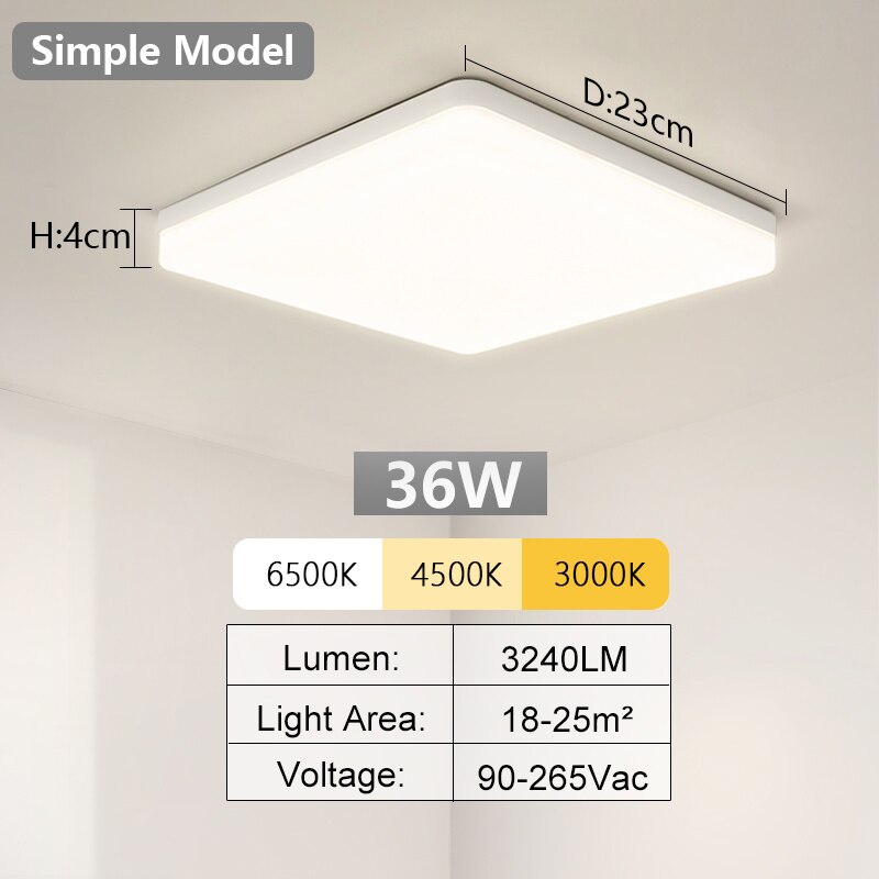 Led Plafondlicht  85-220V - Energiebesparend