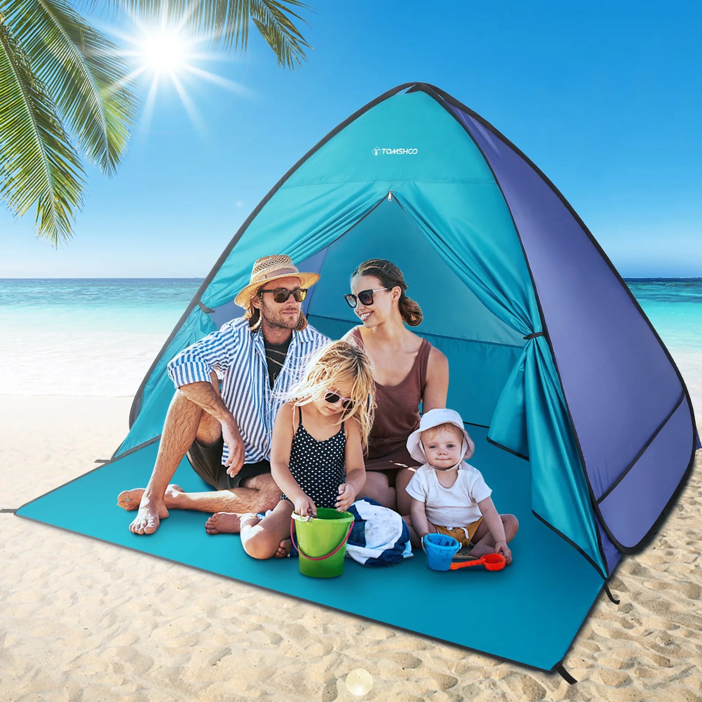 TOMSHOO Pop-up Tent – 3-4 Persoons - Lichtgewicht Camping