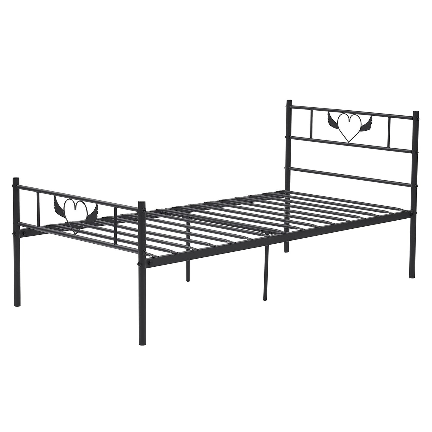 EGOONM Tweepersoonsbed / eenpersoonsbed, metalen bed frame - Zwart