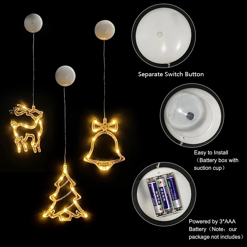 Magische Santa Claus LED Kerstslingerlampjes - Set van 2