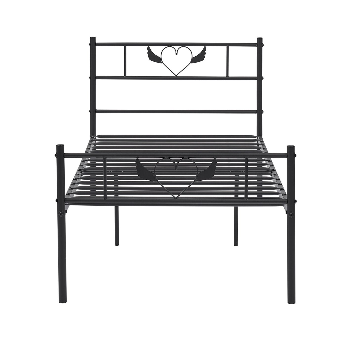 EGOONM Tweepersoonsbed / eenpersoonsbed, metalen bed frame - Zwart