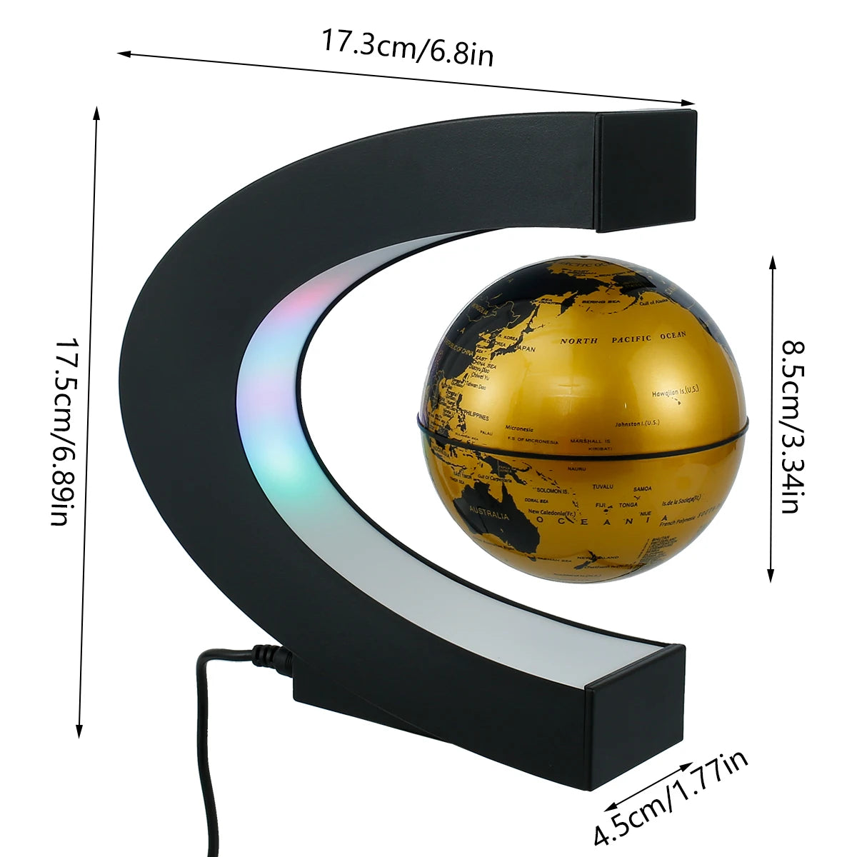 Zwevende wereldbol lamp