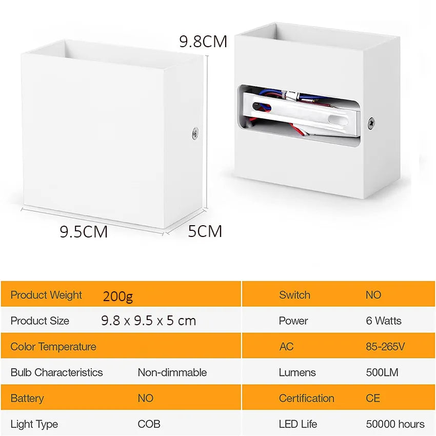 LED wandlamp - Aluminium Design - Omhoog en omlaag verlichting