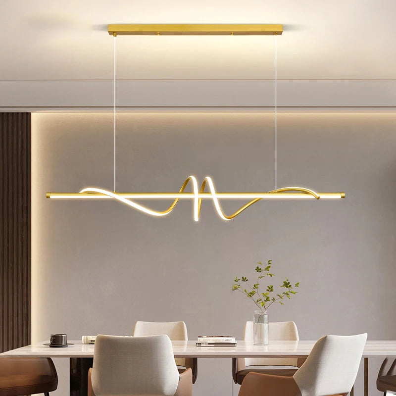 Moderne LED hanglamp 100 of 120 cm – zwart, goud of wit