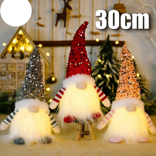 Kerstpop kabouter elf, 30 cm met Ledverlichting - Kerstmis Nieuwjaar 2024