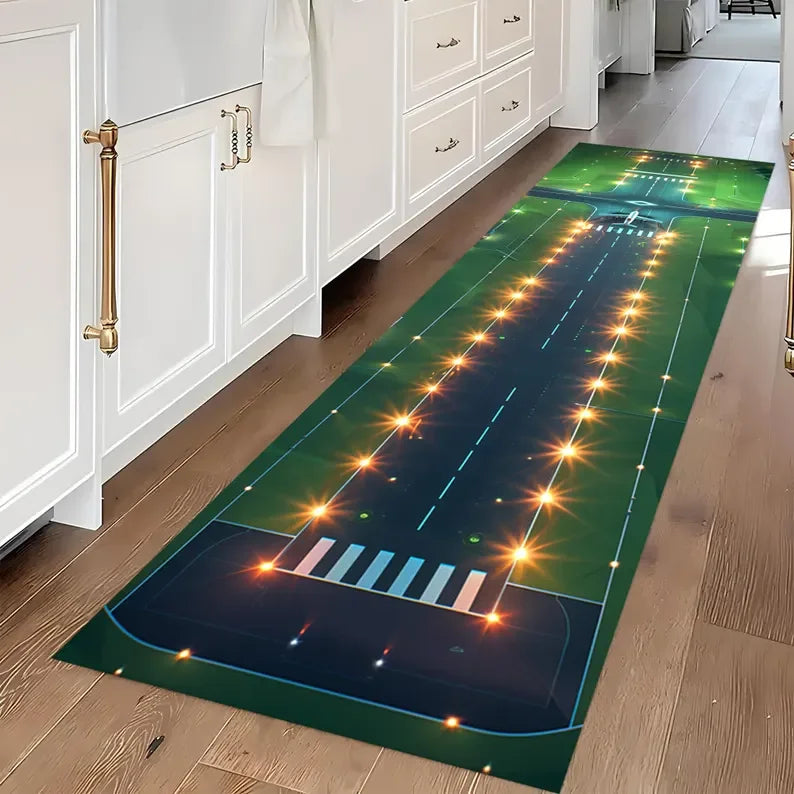 Vliegtuig Speelkleed met Landingsbaan – Vloerkleed voor de Kinderkamer