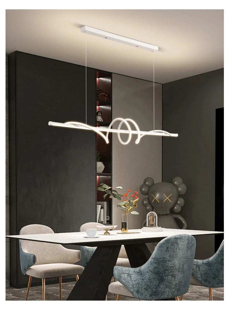 Moderne LED hanglamp 100 of 120 cm – zwart, goud of wit