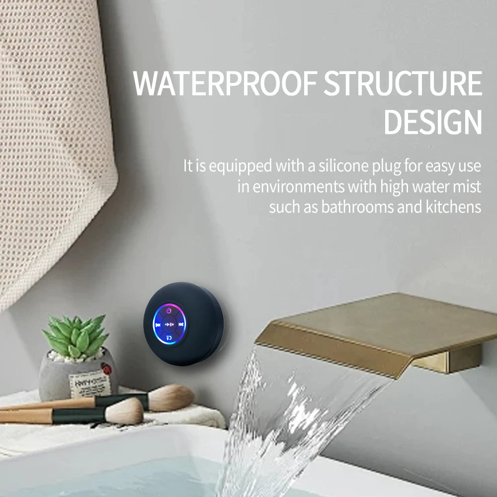 Draadloze bluetooth speaker – Waterdicht (IPX4) met LED & krachtig geluid
