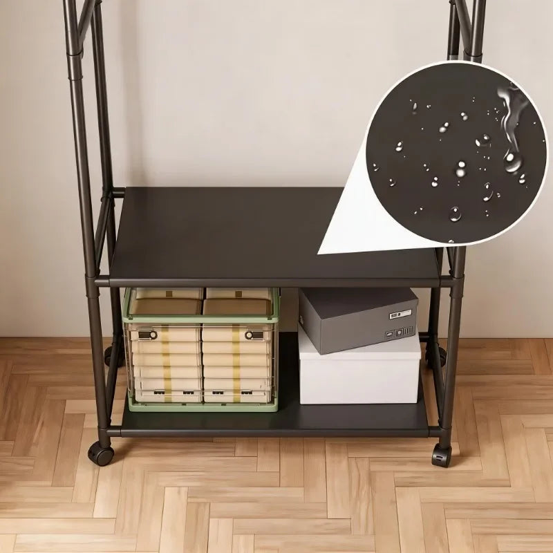 Versatile Garment Stand Hooks Space Efficient Clothes Rack Multi-Tier Storage Unit Living Room Garment Storage Organizer Shelf