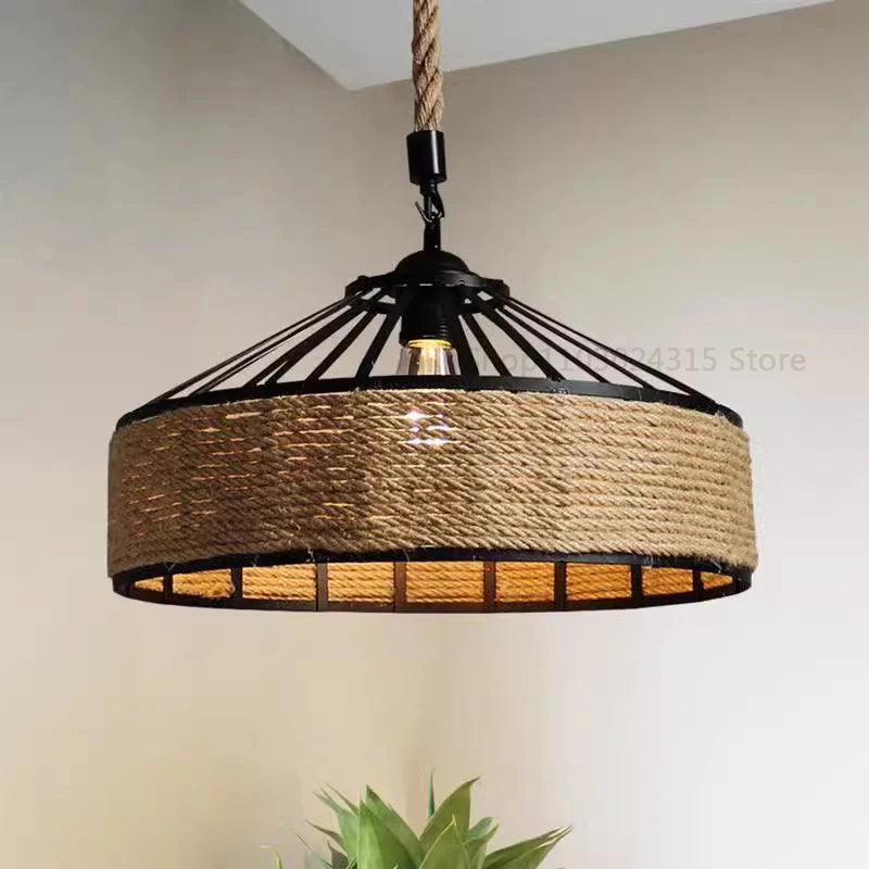 Klassieke Henneptouw hanglamp – Retro industrieel Design