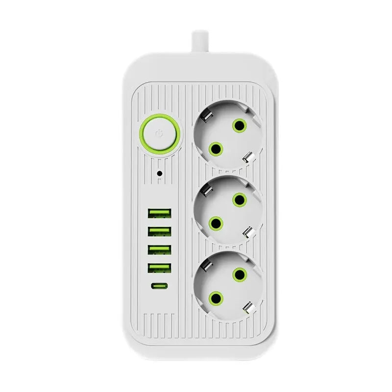 Stopcontactdoos , 3AC uitgangen, 4 USB-poorten, 1 Type C