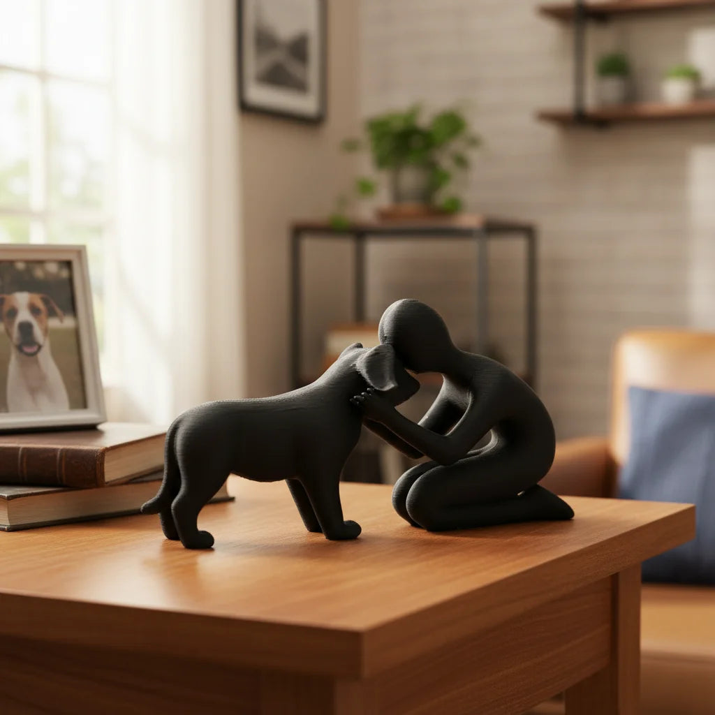 Beeldje Baasje met Hond – 18 cm