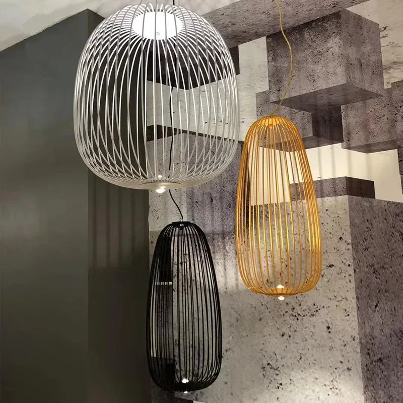 Moderne Hanglamp met Vogelkooi-design