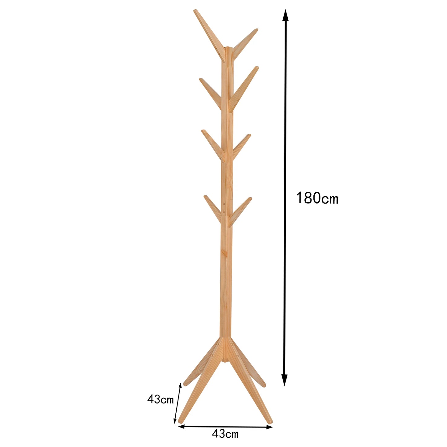 Kledingrek - 180cm staande kapstok met 8 haken