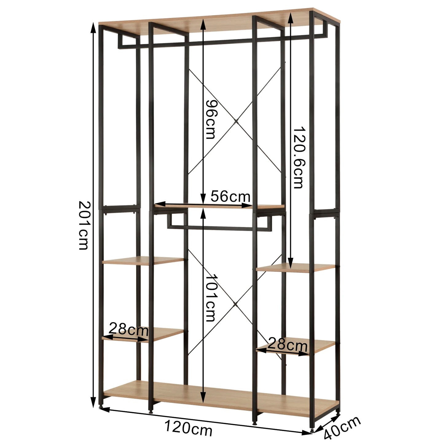 Garderobe kledingopbergrek met schoenenrek