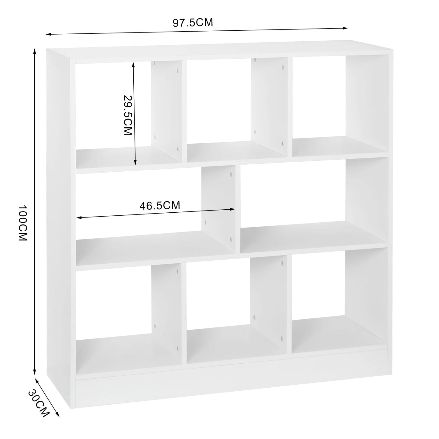 Witte boekenkast met 8 compartimenten