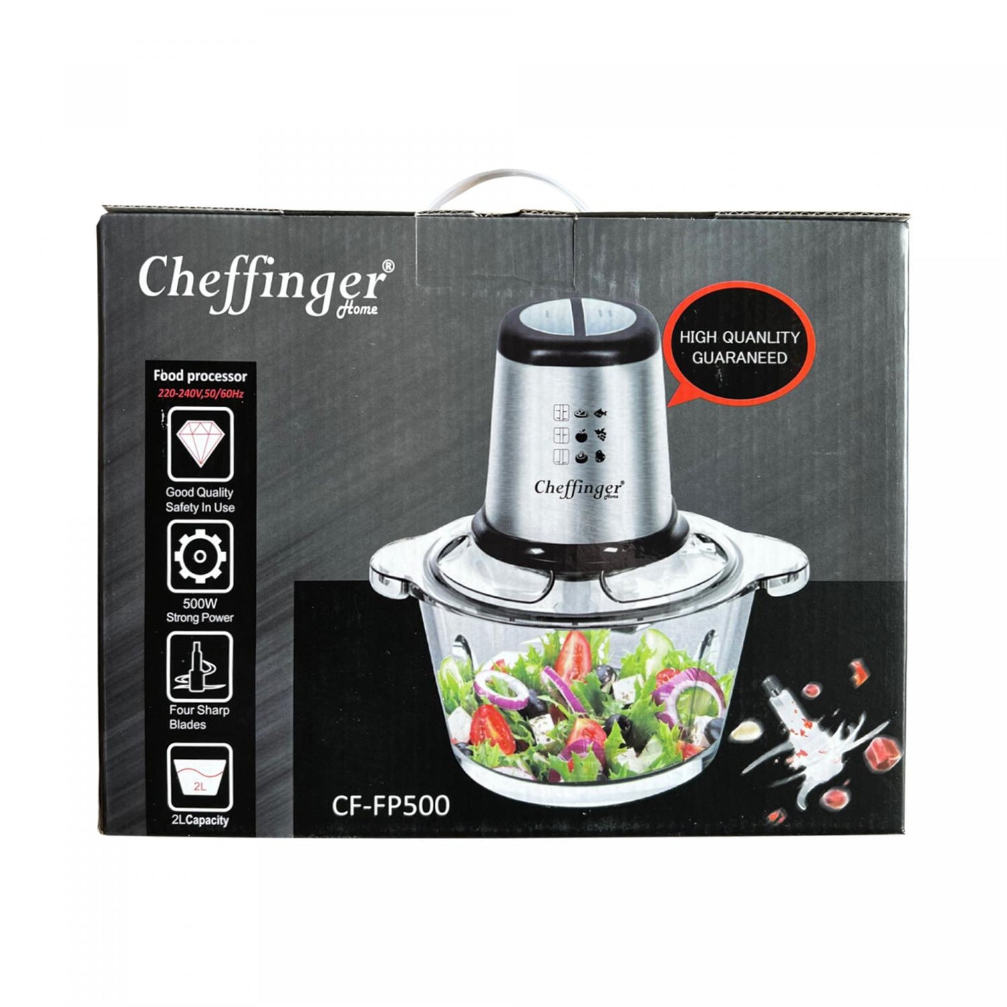 Cheffinger - CF-FP500: 2L Keukenmachine - 500W