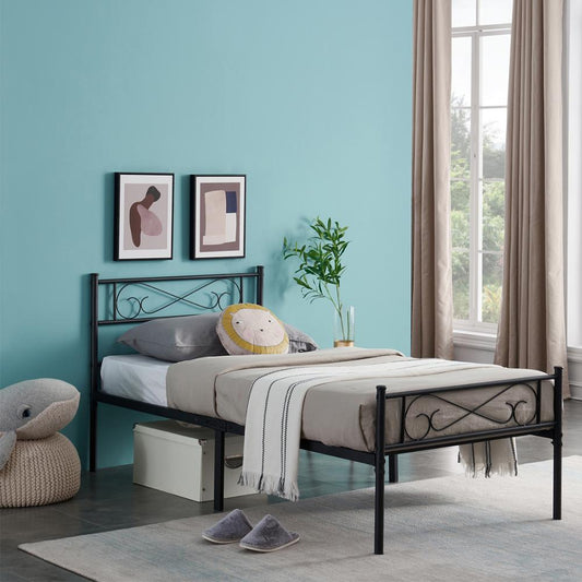 EGOONM Metalen bed -  ijzeren bed frame - Zwart