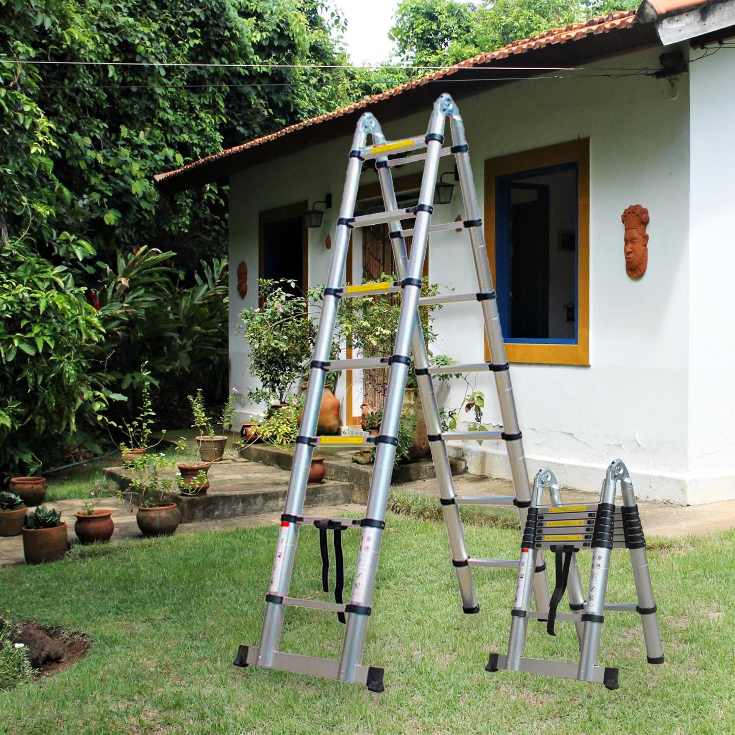 Herzberg HG-5440: Inschuifbare aluminium telescopische ladder - 4,4M