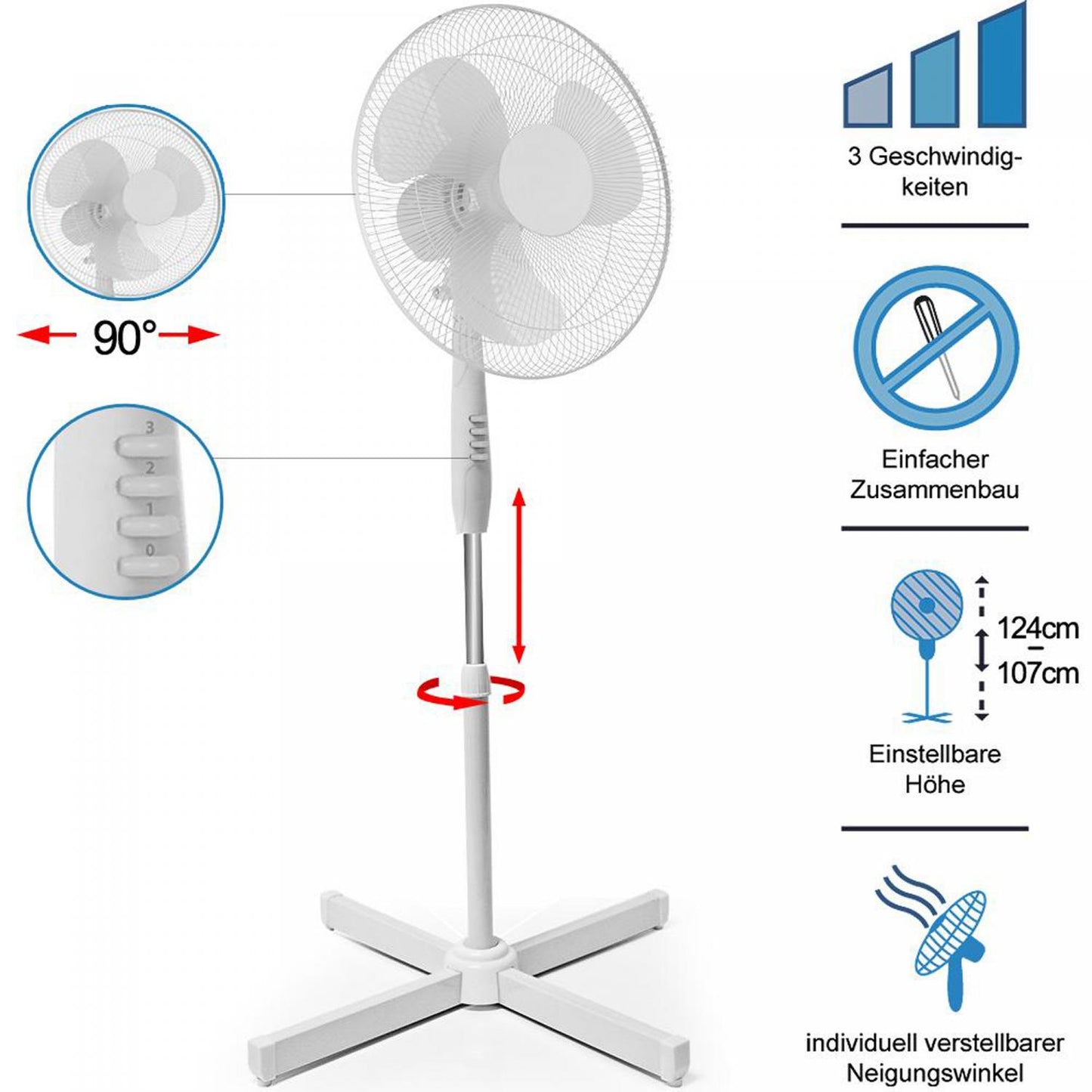 Ito - WLSF-4043: 40 cm - oscillerende ventilator