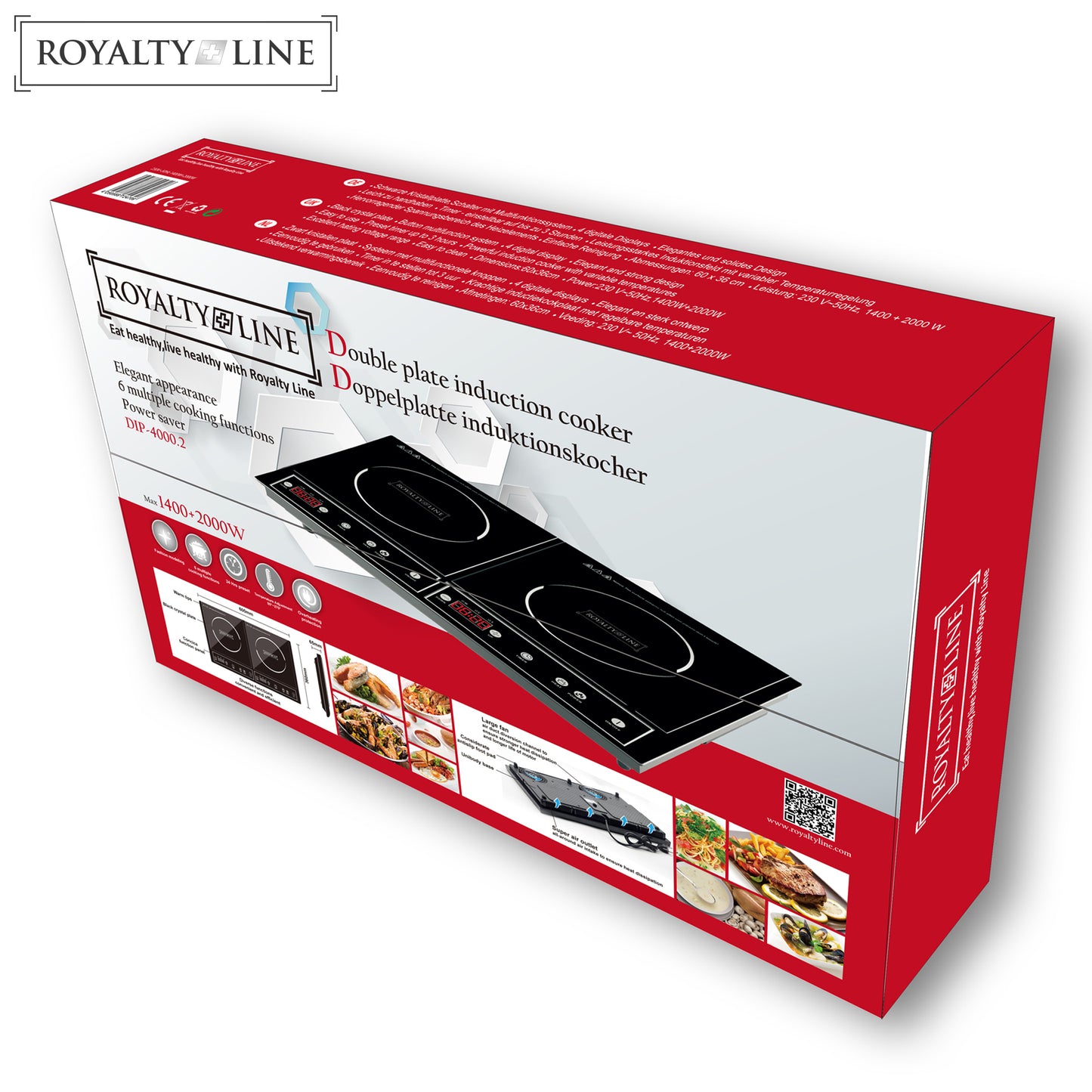 Royalty Line - RL-DIP4000.2: Inductiekookplaat met dubbele plaat