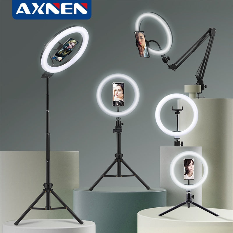 Selfie Ring -Led Randlamp - optionele mobiele houder Bevestiging Statief