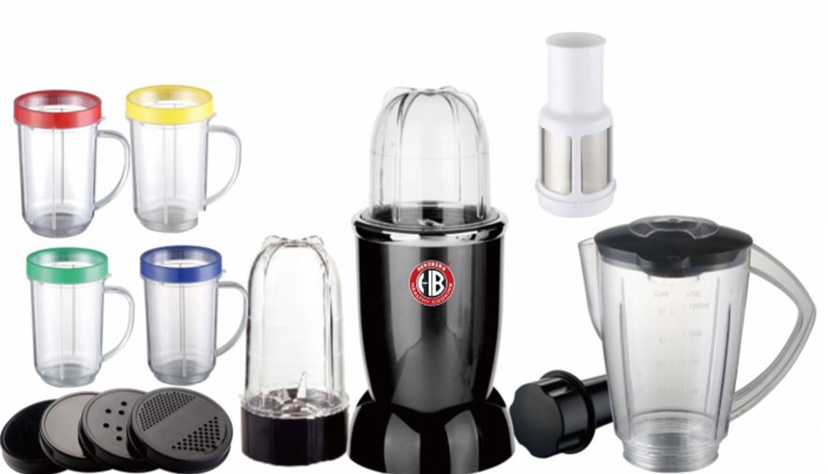 Herzberg HG-6001: Multifunctionele blender - Complete 21-delige set